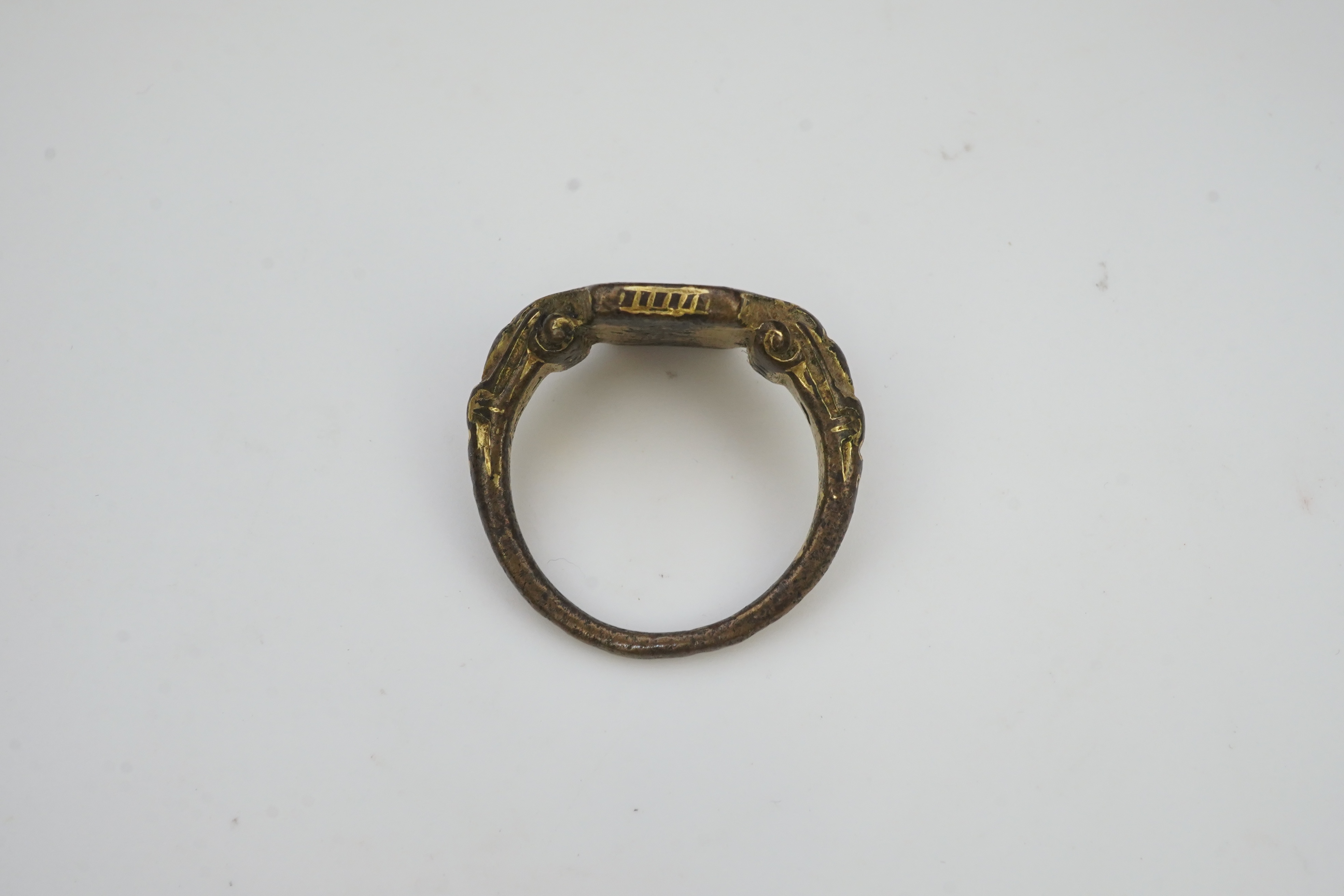 A Tudor bronze signet ring, England, 16th century